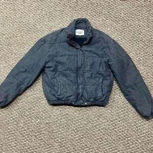 Ashley-Vintage Charm Gray Quilted Denim Puffer Jacket